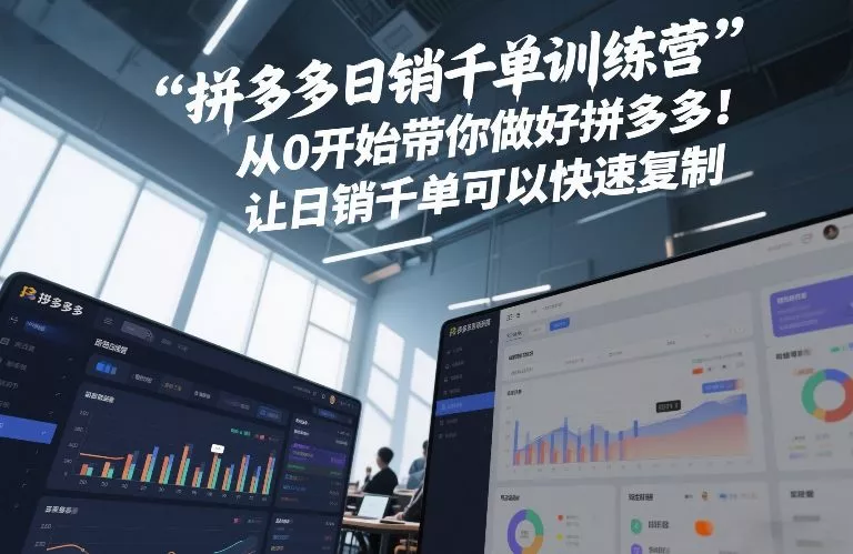 拼多多日销千单训练营，从0开始带你做好拼多多，让日销千单可以快速复制(更新26年8月)-179创客网