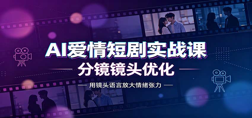 AI爱情短剧实战课：故事剧本创作，分镜镜头优化，智能体提示词-179创客网