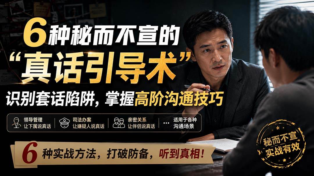 （20113期）付费文章：6种秘而不宣的“真话引导术”识别套话陷阱，掌握高阶沟通技巧-179创客网
