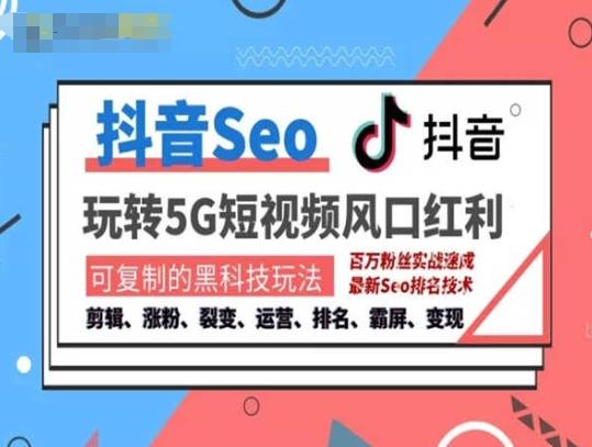 抖音SEO引流培训课程-抓住抖音风口，实现搜索排名，获取精准流量，快速成交变现-179创客网