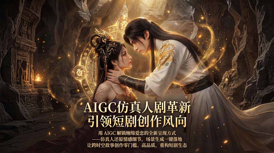 AIGC 仿真人短剧创作革新，解锁仙侠爱恋全新呈现，一键出高质场景，零门槛打造爆款剧集-179创客网