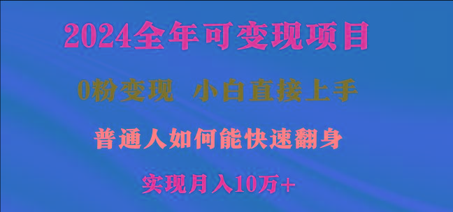 2024全年可变现项目，一天收益至少2000+，小白上手快，普通人就要利用互…-179创客网