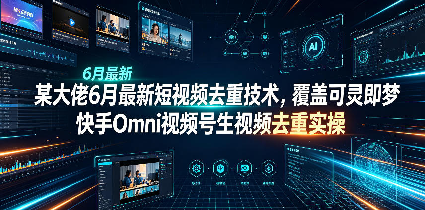 某大佬6月最新短视频去重技术，覆盖可灵即梦快手Omni视频号生视频去重实操-179创客网