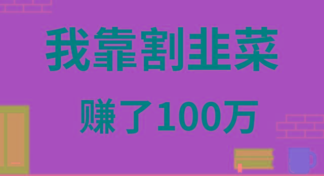 我靠割韭菜赚了 100 万-179创客网