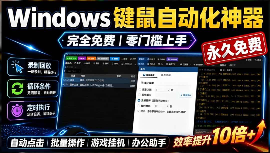 （19423期）专业Windows键鼠自动化工具，免费永久使用，告别重复操作，小白也能快速创建自动化脚本 点点精灵-179创客网