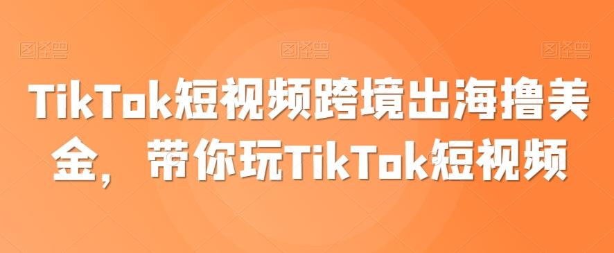 TikTok短视频跨境出海撸美金，带你玩TikTok短视频-179创客网