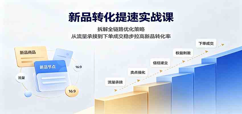 新品转化提速实战课：拆解全链路优化策略，从流量承接到下单成交稳步拉高新品转化率-179创客网