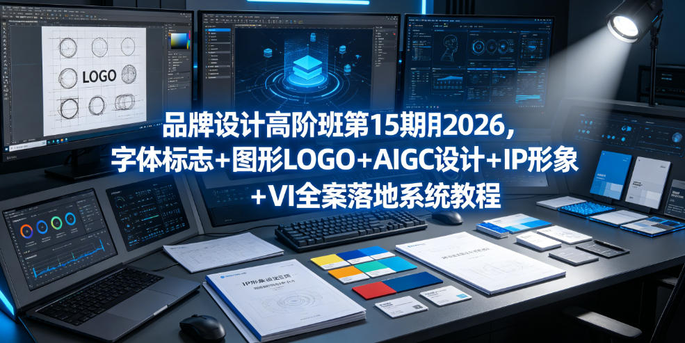 品牌设计高阶班第15期2026，字体标志＋图形LOGO＋AIGC设计＋IP形象＋VI全案落地系统教程-179创客网