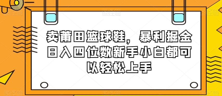 卖莆田篮球鞋，暴利掘金日入四位数新手小白都可以轻松上手【揭秘】-179创客网