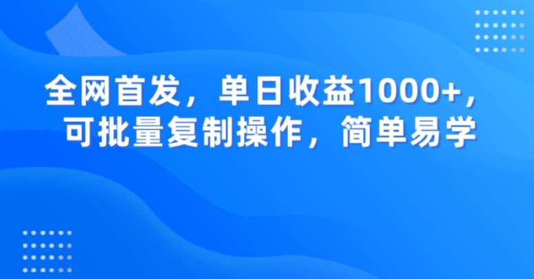 全网首发，单日收益1000+，可批量复制操作，简单易学【揭秘】-179创客网