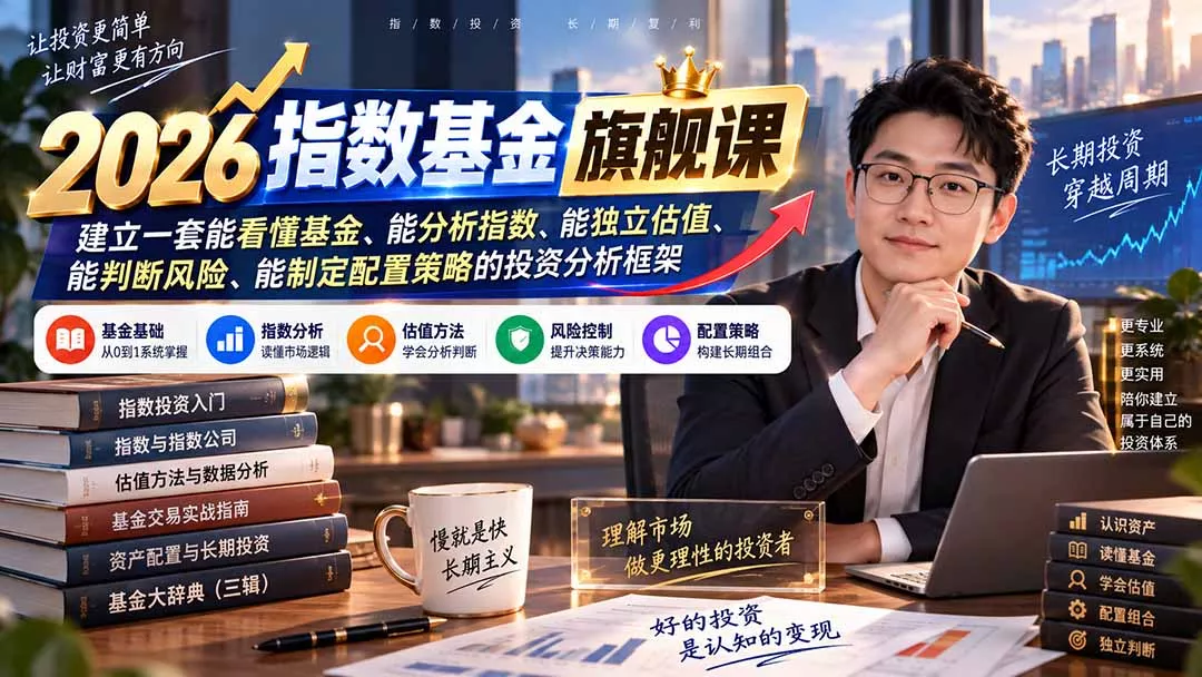 2026指数基金旗舰课｜建立一套能看懂基金、能分析指数、能独立估值、能判断风险、能制定配置策略的投资分析框架-179创客网