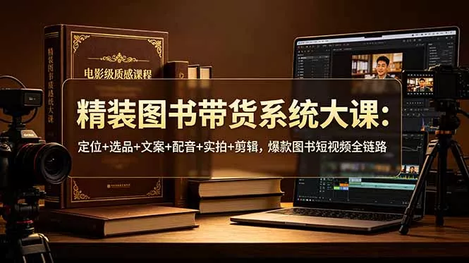 精装图书带货系统大课：定位+选品+文案+配音+实拍+剪辑，爆款图书短视频全链路-179创客网