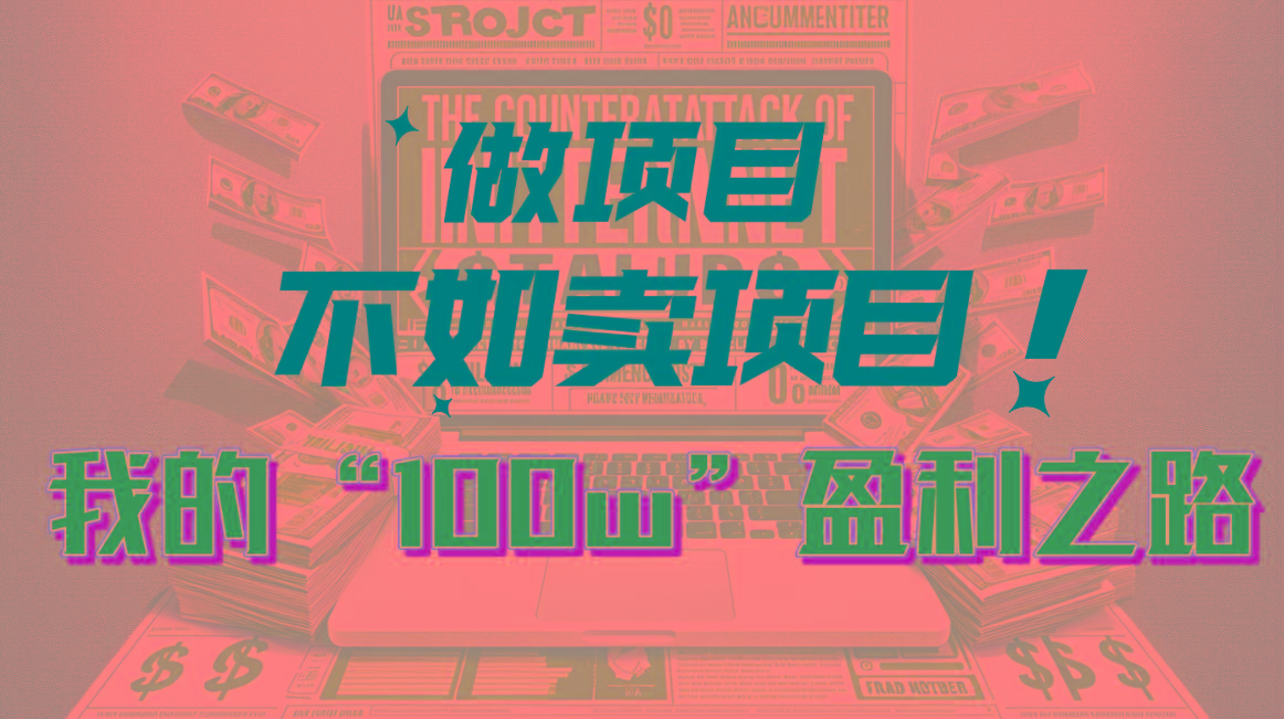 为什么做项目不如卖项目？我的100W+盈利之路-179创客网