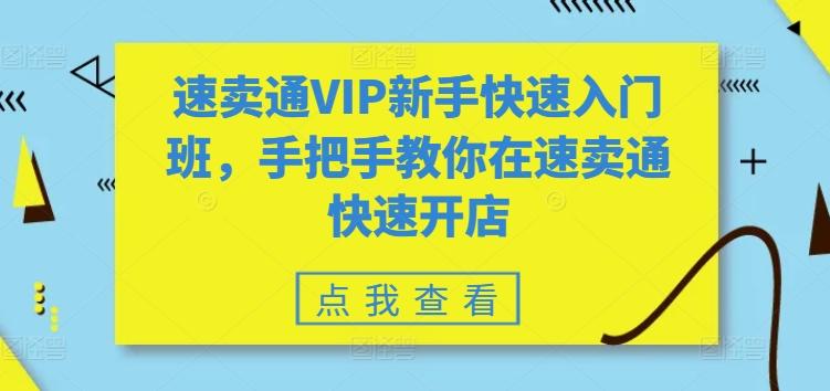 速卖通VIP新手快速入门班，手把手教你在速卖通快速开店-179创客网