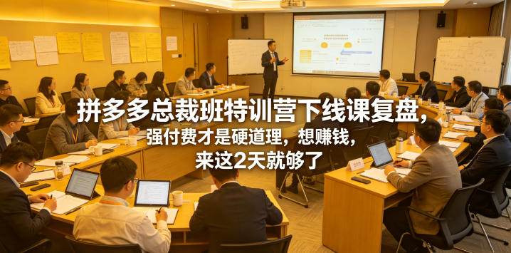 拼多多总裁班特训营下线课复盘，强付费才是硬道理，想賺钱，来这2天就够了-179创客网