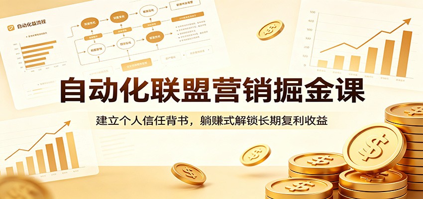 自动化联盟营销掘金课：建立个人信任背书，躺赚式解锁长期复利收益-179创客网