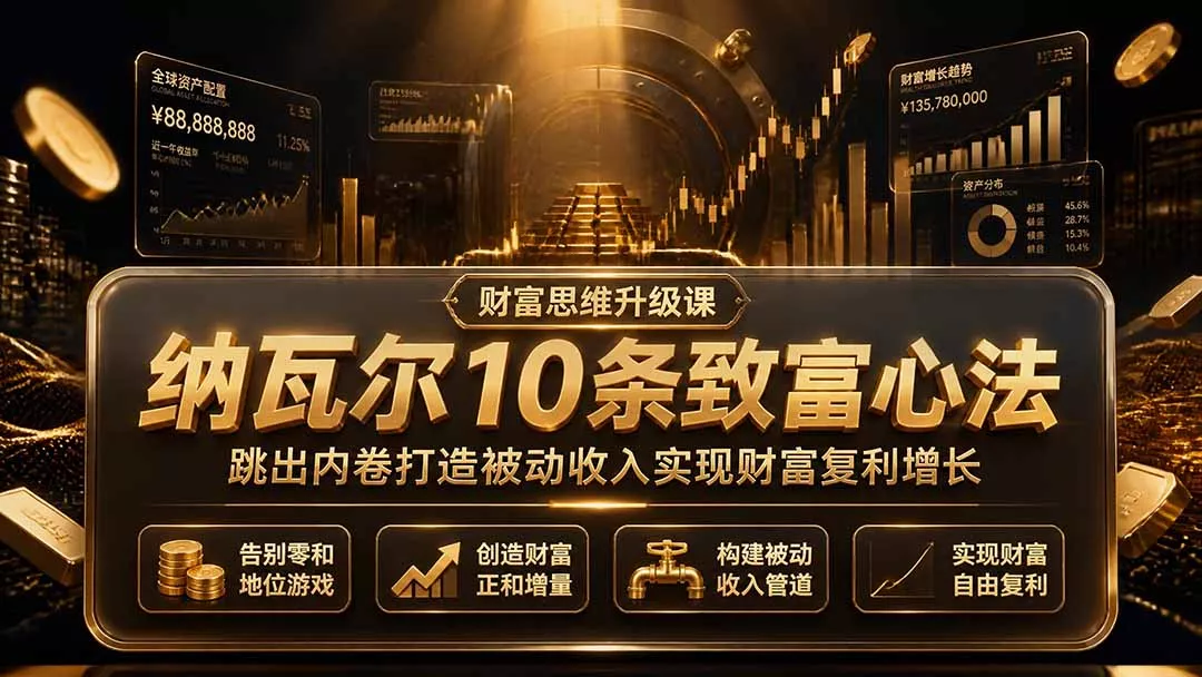 付费文章：纳瓦尔10条致富心法，跳出内卷打造被动收入实现财富复利增长-179创客网