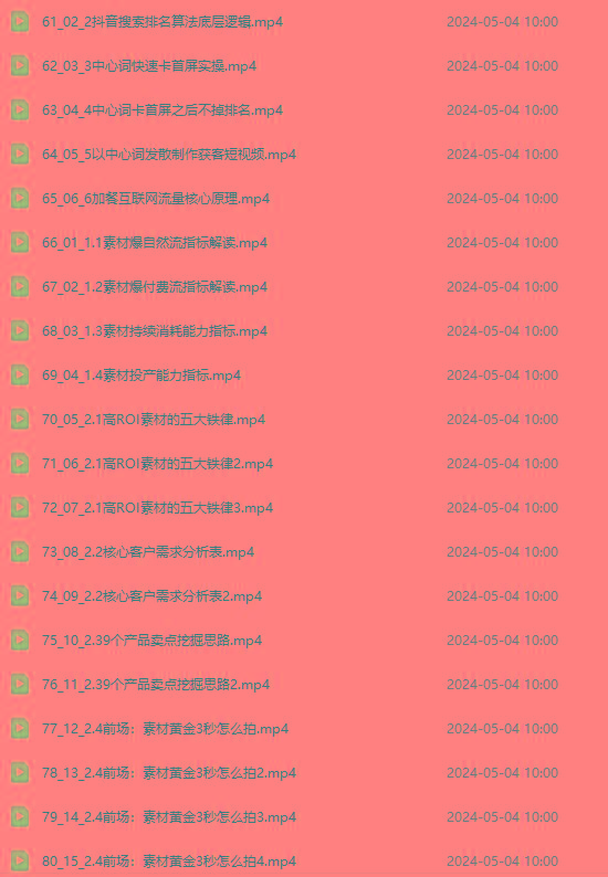 图片[4]-2024单品正价起号，直播素材投流选品：选品课+投流课+素材课+卡首屏/100节-179创客网