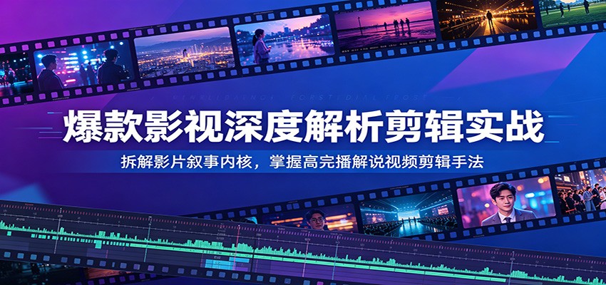 爆款影视深度解析剪辑实战：拆解影片叙事内核，掌握高完播解说视频剪辑手法-179创客网