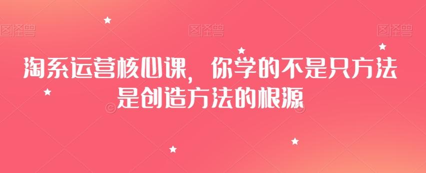 淘系运营核心课，你学的不是只方法是创造方法的根源-179创客网