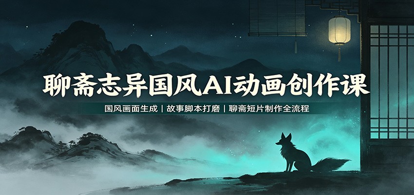 聊斋志异国风AI动画创作课：国风画面生成，故事脚本打磨，聊斋短片制作全流程-179创客网