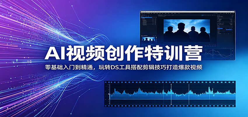AI视频创作特训营：零基础入门到精通，玩转DS工具搭配剪辑技巧打造爆款视频-179创客网