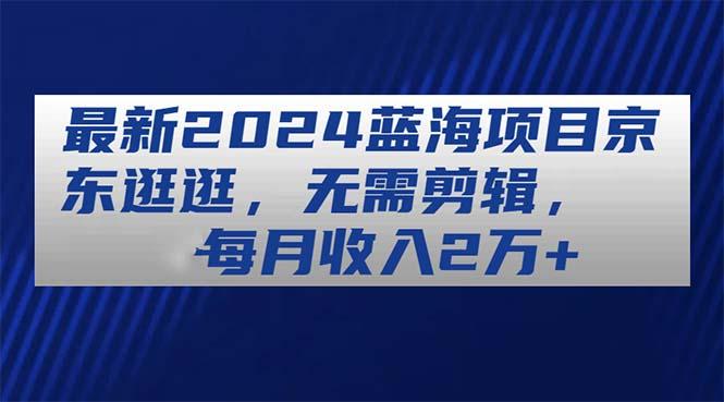 最新2024蓝海项目京东逛逛，无需剪辑，每月收入2万+-179创客网