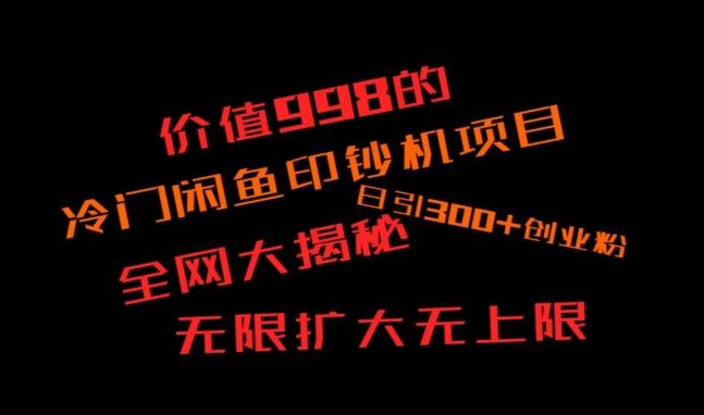 闲鱼流量印钞机项目大揭秘，日引300+创业粉，保姆级实操教程-179创客网