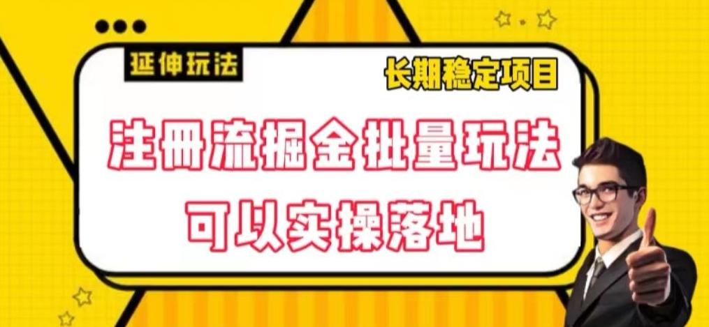 注册流掘金批量玩法，可以实操落地【揭秘】-179创客网