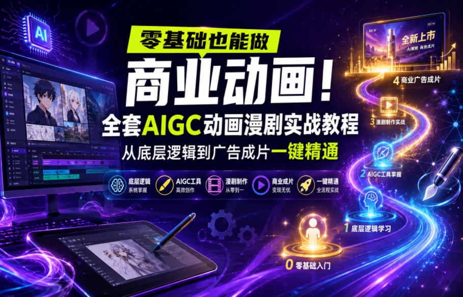 零基础也能做商业动画！全套AIGC动画漫剧实战教程，从底层逻辑到广告成片一键精通（更新0905）-179创客网