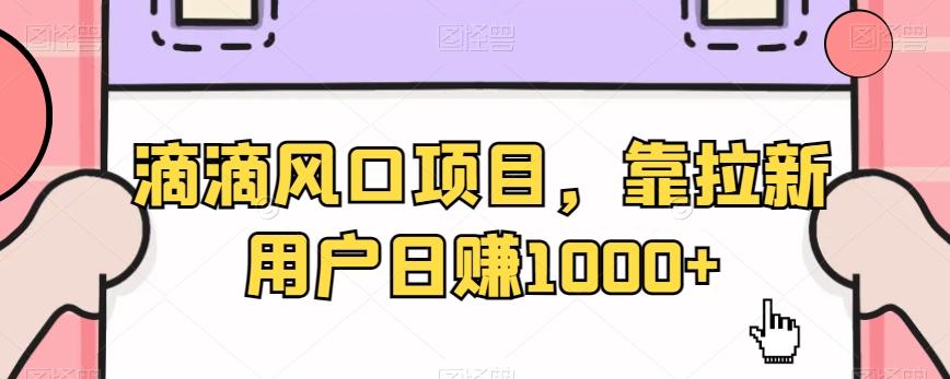 滴滴风口项目，靠拉新用户日赚1000+-179创客网