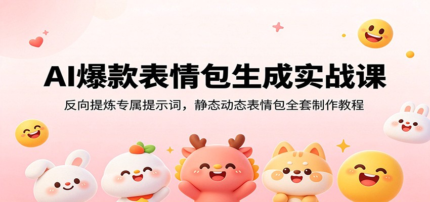 AI爆款表情包生成实战课：反向提炼专属提示词，静态动态表情包全套制作教程-179创客网