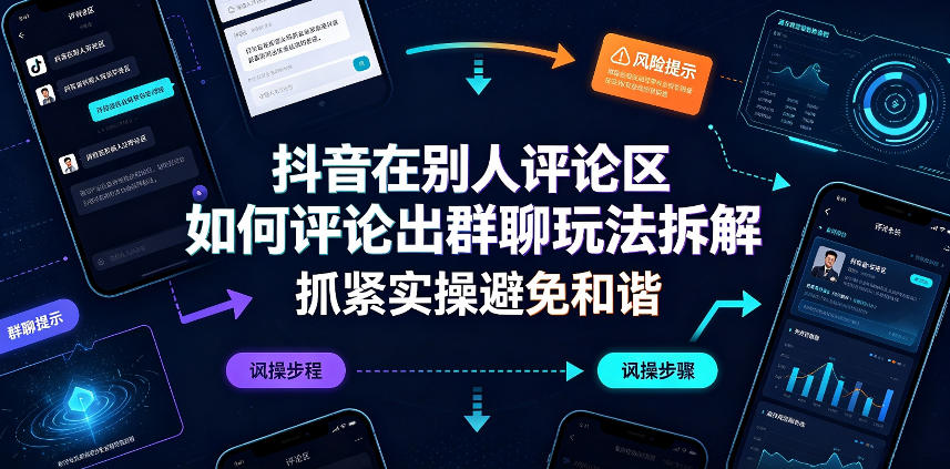 抖音在别人评论区如何评论出群聊玩法拆解，抓紧实操避免和谐-179创客网