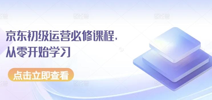 京东初级运营必修课程，从零开始学习-179创客网