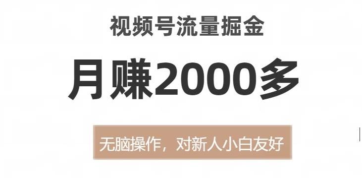 视频号流量掘金，无脑操作，对新人小白友好，月赚2000多【揭秘】-179创客网
