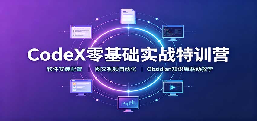 CodeX零基础实战特训营：软件安装配置，图文视频自动化，Obsidian知识库联动教学-179创客网