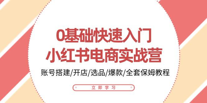 0基础快速入门-小红书电商实战营：账号搭建/开店/选品/爆款/全套保姆教程-179创客网