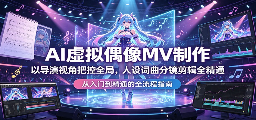 AI虚拟偶像MV制作：以导演视角把控全局，人设词曲分镜剪辑全精通-179创客网