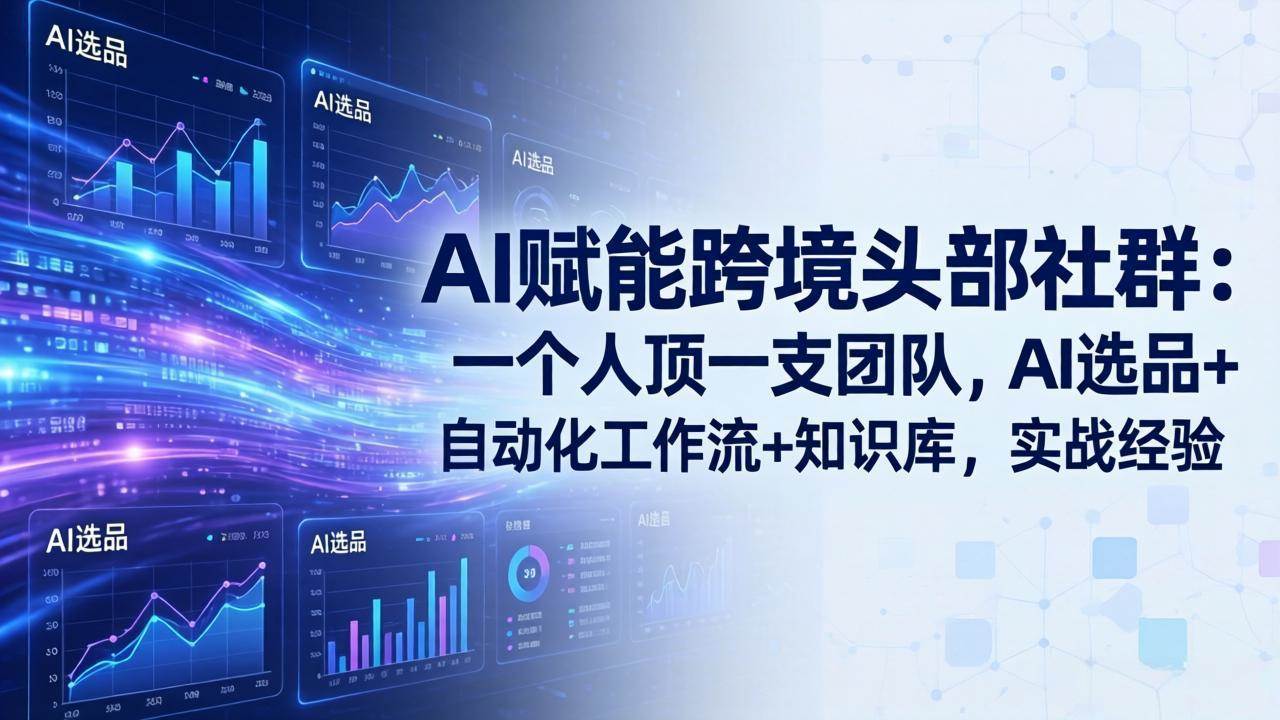 （19110期）AI赋能跨境头部社群-更新6月：一个人顶一支团队，AI选品+自动化工作流+知识库，实战经验-179创客网