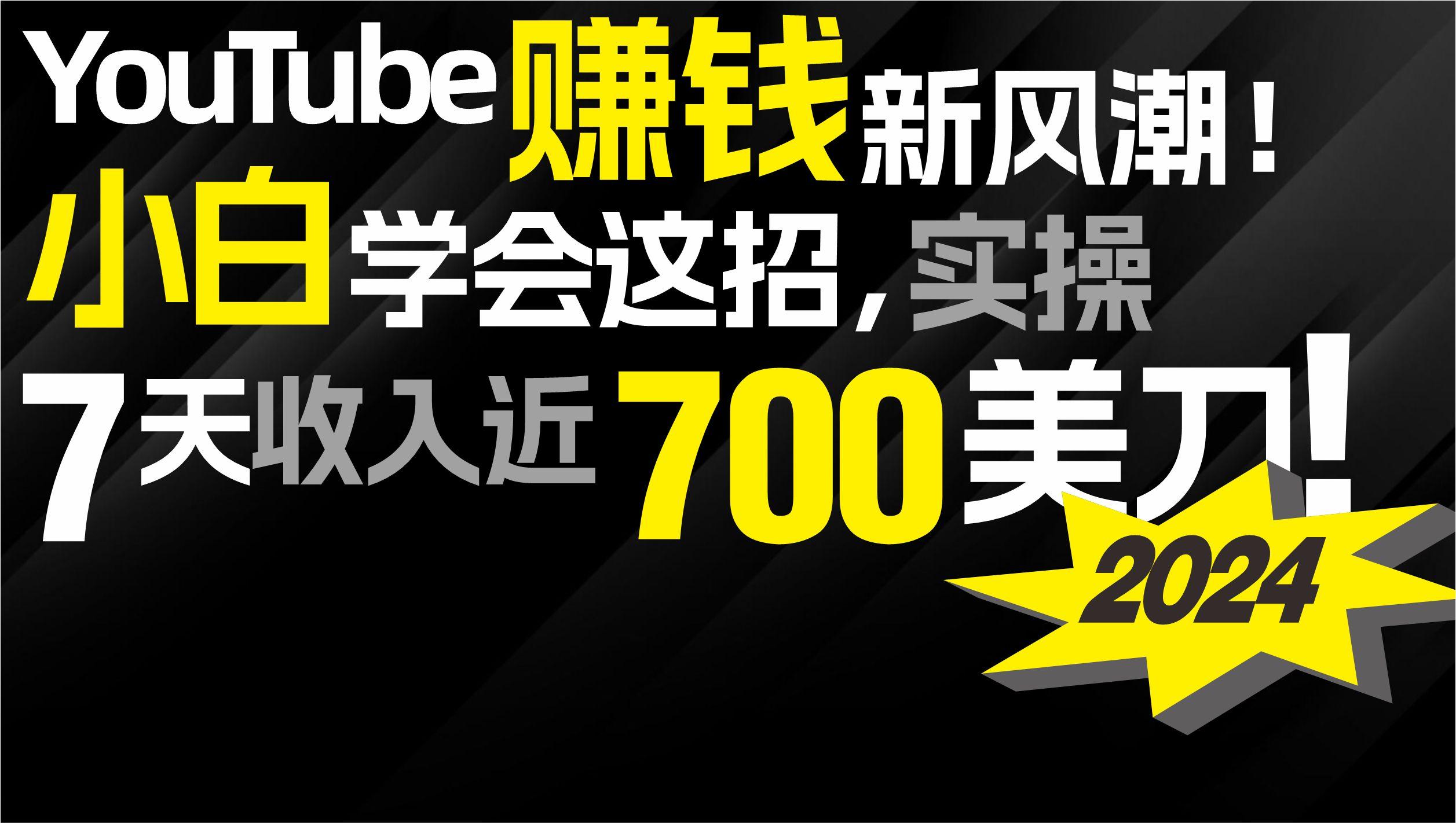 (9647期)2024 YouTube赚钱新风潮！小白学会这招，7天收入近7百美金！-179创客网