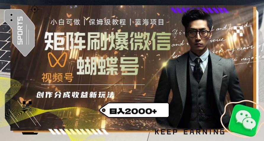 矩阵刷爆微信蝴蝶号创作者分成计划收益的新玩法，日入2000+【揭秘】-179创客网