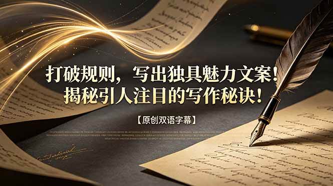 （18971期）打破规则，写出独具魅力文案！揭秘引人注目的写作秘诀！【原创双语字幕】-179创客网