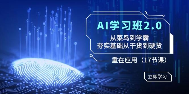 AI学习班2.0：从菜鸟到学霸，夯实基础从干货到硬货，重在应用(17节课)-网创资源