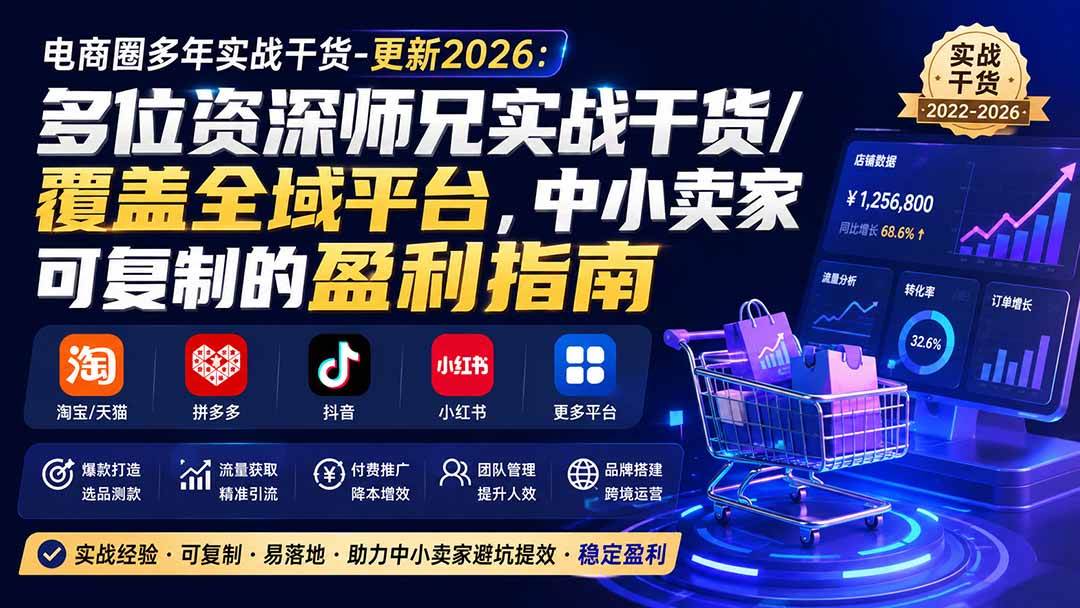 （20012期）电商圈多年实战干货-更新2026：多位资深师兄实战干货/覆盖全域平台，中小卖家可复制的盈利指南-179创客网