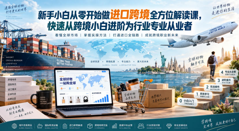 新手小白从零开始做进口跨境全方位解读课，快速从跨境小白进阶为行业专业从业者-179创客网