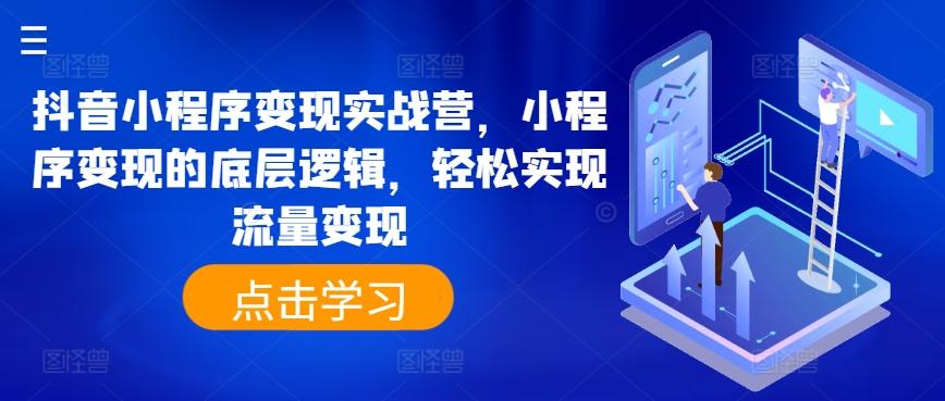 抖音小程序变现实战营，小程序变现的底层逻辑，轻松实现流量变现-179创客网