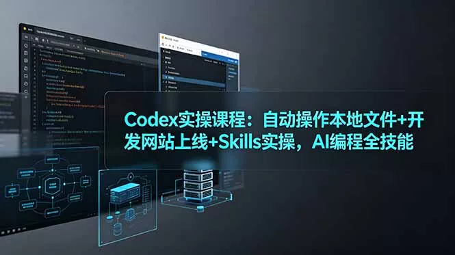 Codex实操课程：自动操作本地文件+开发网站上线+Skills实操，AI编程全技能-179创客网