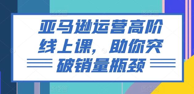 亚马逊运营高阶线上课，助你突破销量瓶颈-179创客网