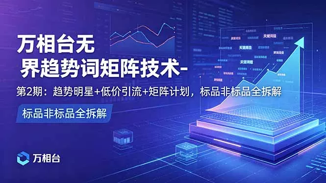 万相台无界趋势词矩阵技术-第2期：趋势明星+低价引流+矩阵计划，标品非标品全拆解-179创客网