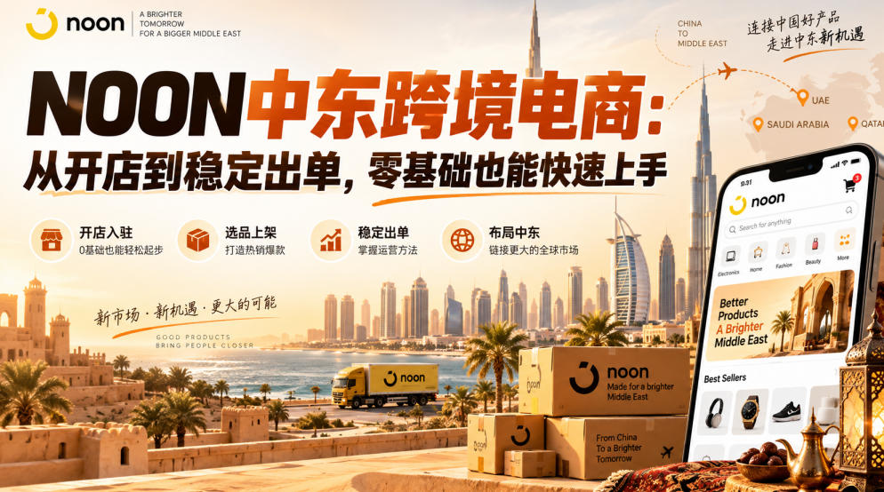 NOON中东跨境电商：从开店到稳定出单，零基础也能快速上手（更新2026）-179创客网